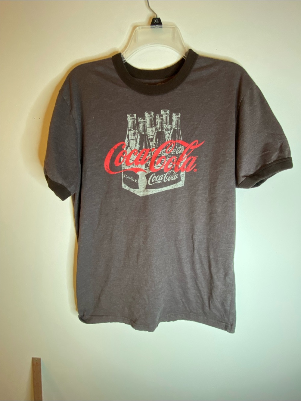 Coca Cola Gray Short Sleeve Graphic Tee with Red Logo
